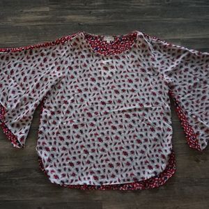 Two-Toned | Leopard Print Angel Sleeve Top